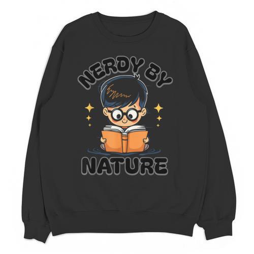 Nerdy By Nature Chibi Cute Book Lover Unisex Sweatshirt - Bookorys UK