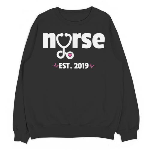 New Nurse Est 2019 Nursing School Graduation Unisex Sweatshirt - Best Gift Smart