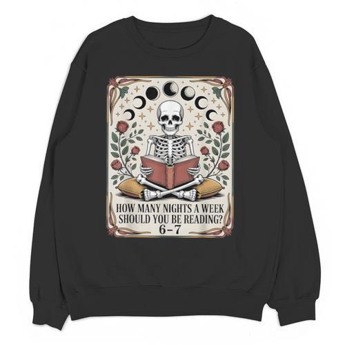 How Many Nights Reading Meme 6 7 Book Lover Unisex Sweatshirt - Bookorys