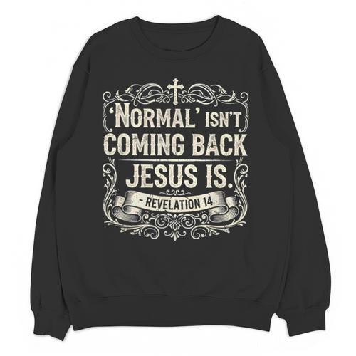 Normal Isn't Coming Back Jesus Is Book Of Revelations Bible Unisex Sweatshirt - Bookorys