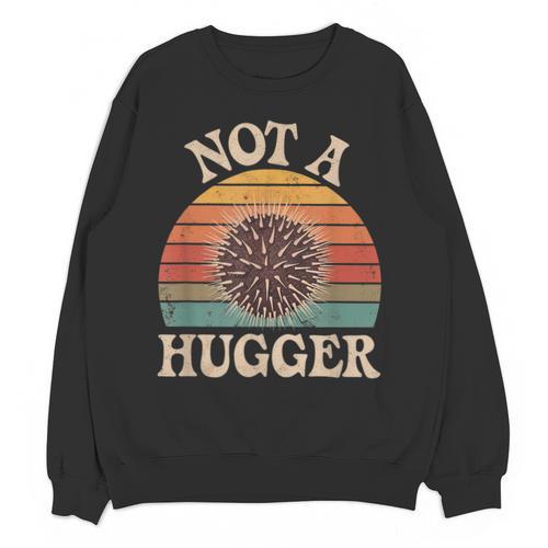Not A Hugger Retro Sea Urchin Sarcastic Introvert Unisex Sweatshirt - Raresse