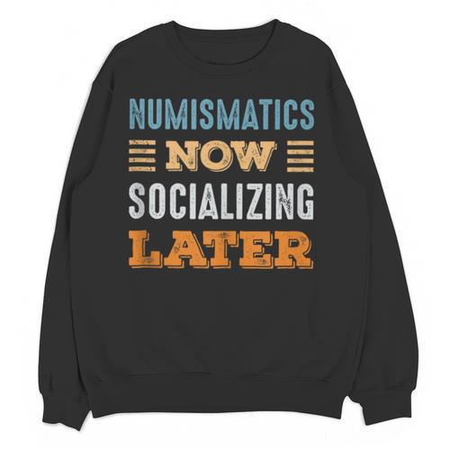 Numismatics Now Minimal Socializing Introvert Vintage Unisex Sweatshirt - Raresse