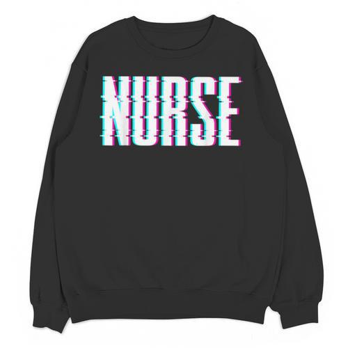 Nurse Glitch Aesthetic Graduation Nurse Glitch Graphic Art Unisex Sweatshirt - Best Gift Smart