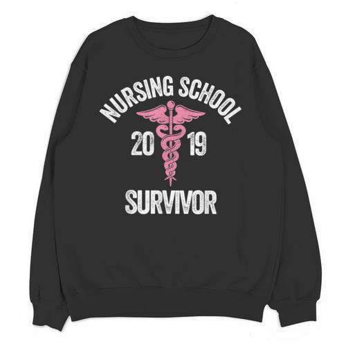 Nursing School Survivor Apparel Graduation Party Nurse RN Unisex Sweatshirt - Best Gift Smart