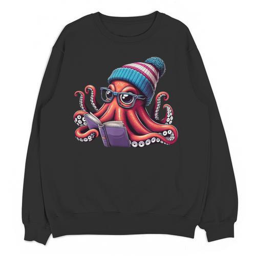 Octopus Reading Book Kraken Book Lover Unisex Sweatshirt - Bookorys AU