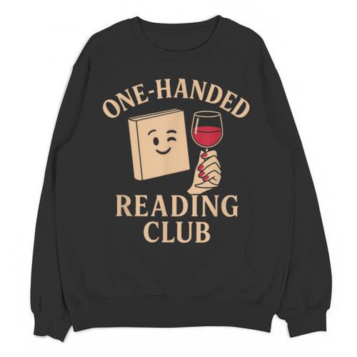 One-Handed Reading Club Smutty Book Lover Unisex Sweatshirt - Bookorys CA