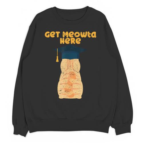 Orange Tabby Cat Graduation Distressed Shirt For Grads For Men Women Girls Kids Unisex Sweatshirt - Best Gift Smart