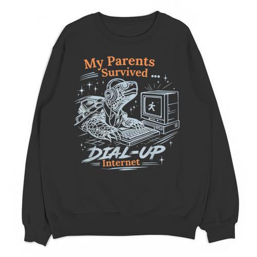 My Parents Survived Dial Up Internet Nostalgia Turtle Unisex Sweatshirt - Figerry
