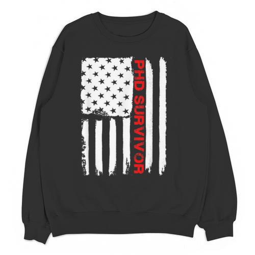PhD Survivor Graduation American Flag Shirt Degree Tee Women Kids Men Unisex Sweatshirt - Best Gift Smart