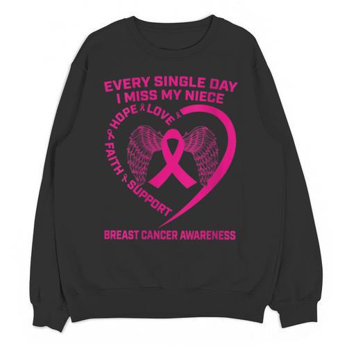 Pink Ribbon In Memory Of My Niece Breast Cancer Awareness Unisex Sweatshirt - Easessy