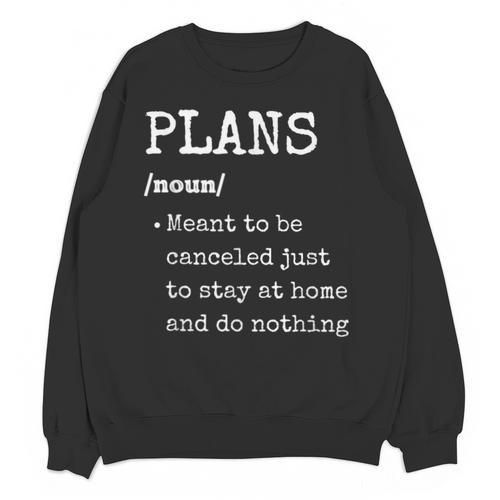 Plans Definition For Homebodies & Introverts Sarcastic Unisex Sweatshirt - Raresse