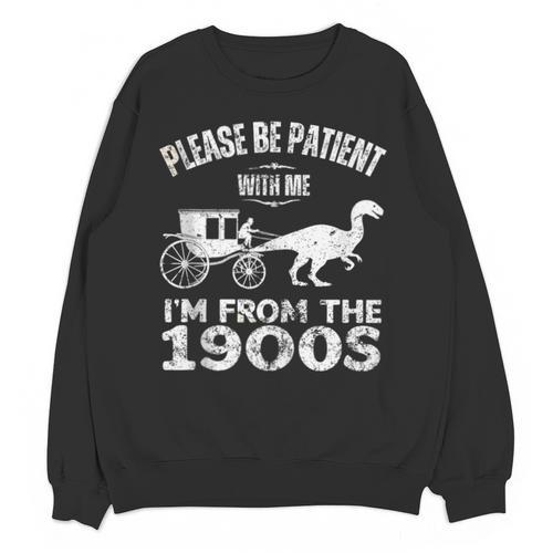 Please Be Patient With Me I'm From The 1900s Dinosaur Unisex Sweatshirt - Figerry