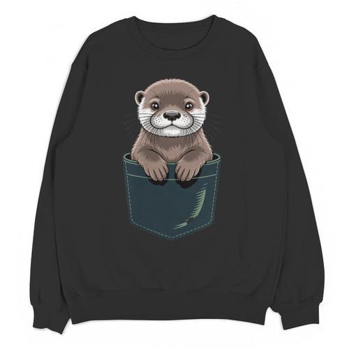 Pocket Otter Lover Introvert Cute Animal Fun Surprise Unisex Sweatshirt - Raresse