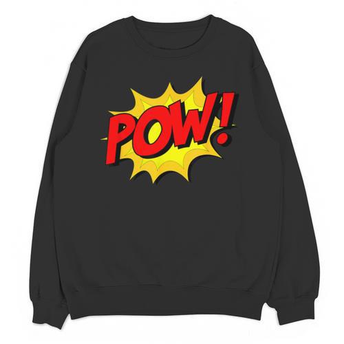 POW -Adults Kids Comic Book Cartoon Pop Art Novelty Sarcastic Unisex Sweatshirt - Bookorys AU