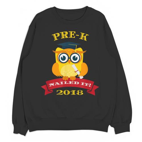 Pre-K Graduation 2018 Cute Owl Unisex Sweatshirt - Best Gift Smart