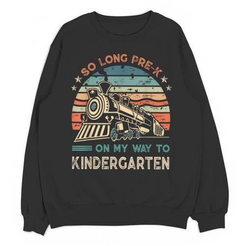 Pre-k Graduation To Kindergarten Retro Vintage Train Kids Unisex Sweatshirt - Best Gift Smart