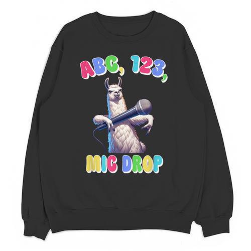 Preschool Graduate Shirt ABC 123 Mic Drop Llama Graduation Unisex Sweatshirt - Best Gift Smart