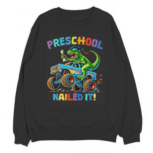 Preschool Graduation Monster Truck Dinosaur Boys Dino Tee Unisex Sweatshirt - Best Gift Smart