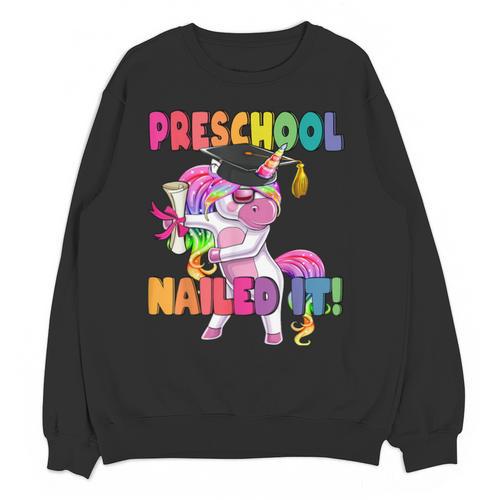 Preschool Nailed It Flossing Unicorn Graduation Shirt Unisex Sweatshirt - Best Gift Smart