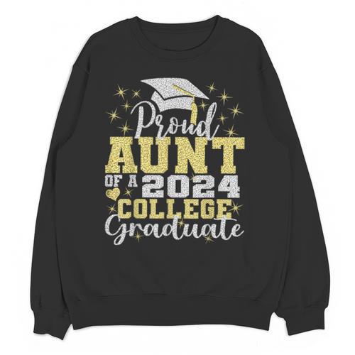 Proud Aunt Of 2024 College Graduate Family 24 Graduation Unisex Sweatshirt - Best Gift Smart