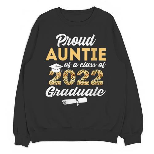 Proud Auntie Of 2022 Graduate Class 2022 Graduation Leopard Unisex Sweatshirt - Best Gift Smart