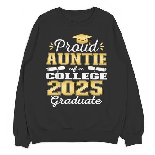 Proud Auntie Of 2025 College Graduate Family 25 Graduation Unisex Sweatshirt - Best Gift Smart