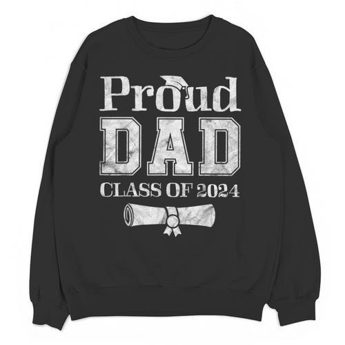Proud Dad Of 2024 Graduate Father Senior 24 Graduation Unisex Sweatshirt - Best Gift Smart