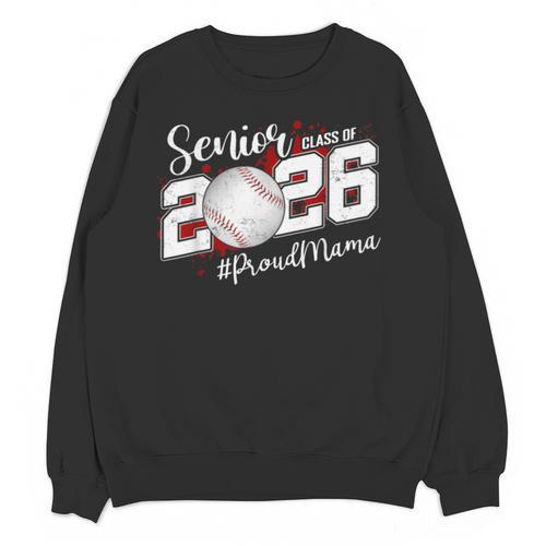Proud Mama Of A 2026 Senior Baseball Graduation Mom Unisex Sweatshirt - Best Gift Smart