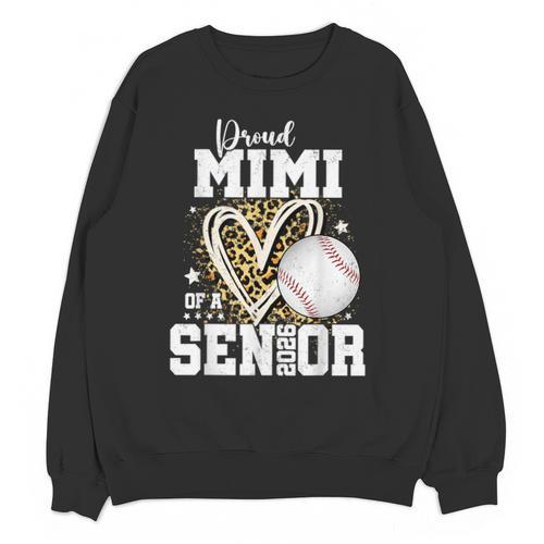Proud Mimi Of A 2026 Senior Baseball Graduation Leopard Unisex Sweatshirt - Best Gift Smart
