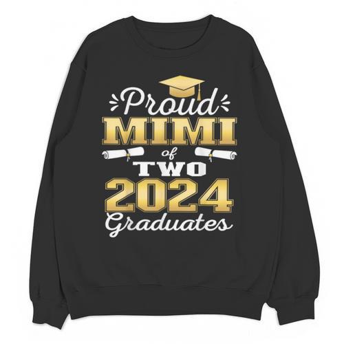 Proud Mimi Of Two 2024 Graduate Class 2024 Graduation Family Unisex Sweatshirt - Best Gift Smart