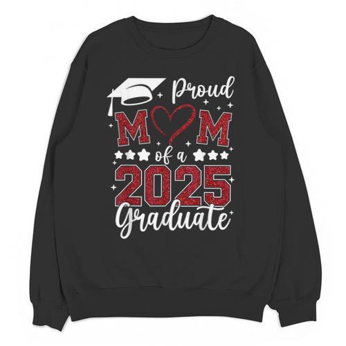 Proud Mom Of 2025 Senior Graduate Matching Family Graduation Unisex Sweatshirt - Best Gift Smart