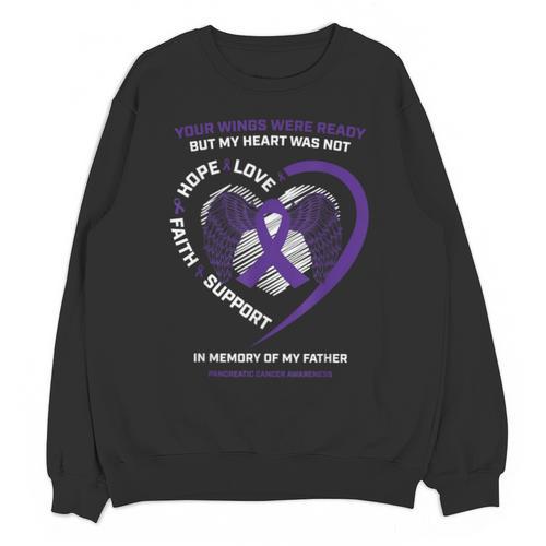Purple In Memory Of My Dad Pancreatic Cancer Awareness Unisex Sweatshirt - Easessy
