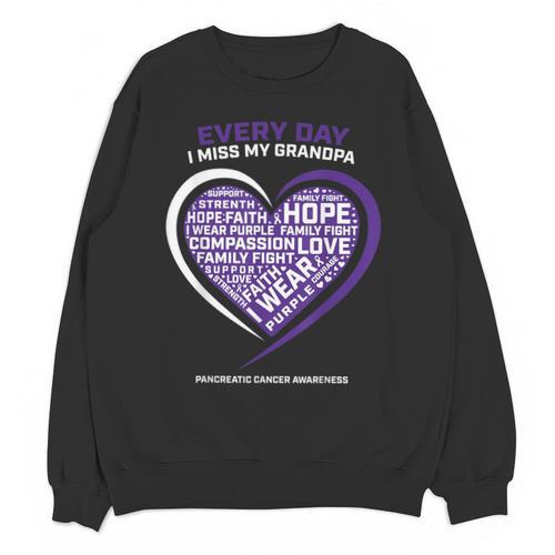 Purple In Memory Of My Grandpa Pancreatic Cancer Awareness Unisex Sweatshirt - Easessy