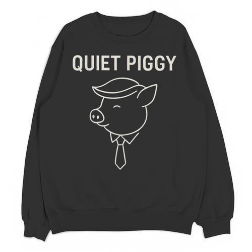 Quiet Piggy Introvert Media Humor Minimalist Line Art Unisex Sweatshirt - Raresse