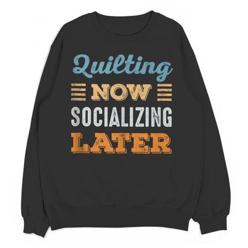 Quilting Now Minimal Socializing Introvert Vintage Unisex Sweatshirt - Raresse