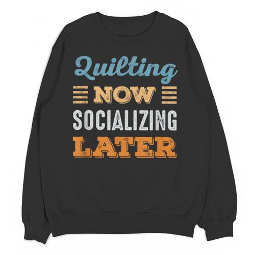 Quilting Now Minimal Socializing Introvert Vintage Unisex Sweatshirt - Raresse