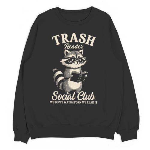 Raccoon Bookworm Readers Library Smut Reader Spicy Book Romance Rash Reader Social Club Unisex Sweatshirt - Bookorys DE