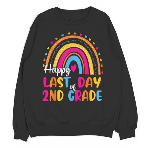 Rainbow Last Day Of 2nd Grade Teacher Student Graduation For Men Women Kids Unisex Sweatshirt - Best Gift Smart