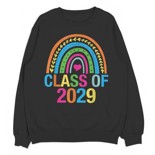 Rainbow Senior 2029 Shirt Class Of 2029 Cute Graduation Unisex Sweatshirt - Best Gift Smart