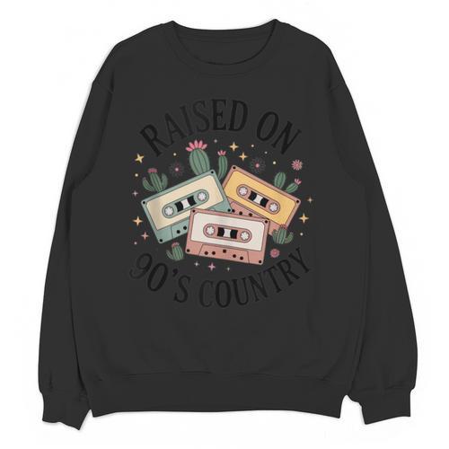Raised On 90's Country Music Lover Nostalgia Retro Vibe Unisex Sweatshirt - Figerry