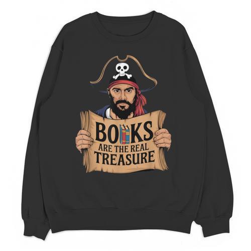 Read Book Reader Library Reading Librarian Pirate Bookworm Unisex Sweatshirt - Bookorys CA