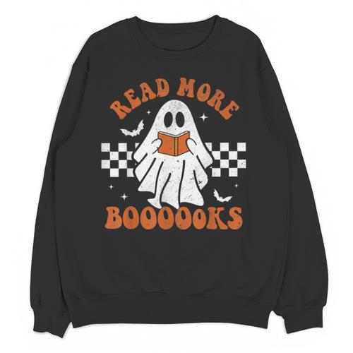 Read More Books Cute Ghost Reading Book Teacher Halloween Unisex Sweatshirt - Bookorys