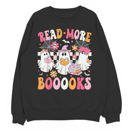 Read More Books Ghosts Reading Book Teacher Halloween Unisex Sweatshirt - Bookorys