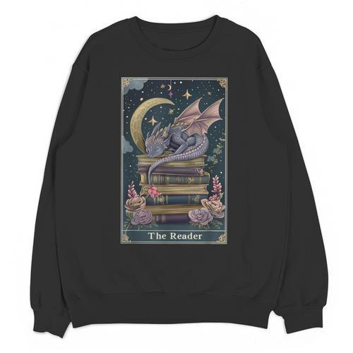 The Reader Tarot Card Book Dragon Romantasy Fantasy Bookish Unisex Sweatshirt - Bookorys AU