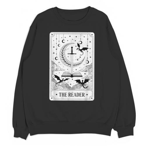 The Reader Tarot Card Bookworm Books Lover Dragon Librarians Unisex Sweatshirt - Bookorys