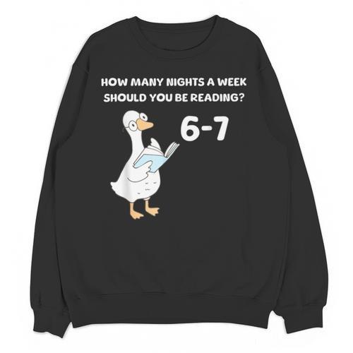 Reading 6-7 Silly Goose Read Books Bookish Bookworm Unisex Sweatshirt - Bookorys CA