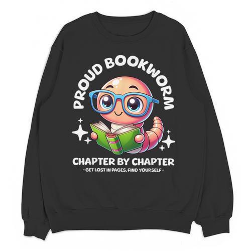 Reading Book Lovers Glasses Cartoon Worm Books Cute Bookworm Unisex Sweatshirt - Bookorys DE