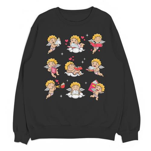 Reading Cupids Books Valentine's Day Teachers Book Lovers Unisex Sweatshirt - Bookorys