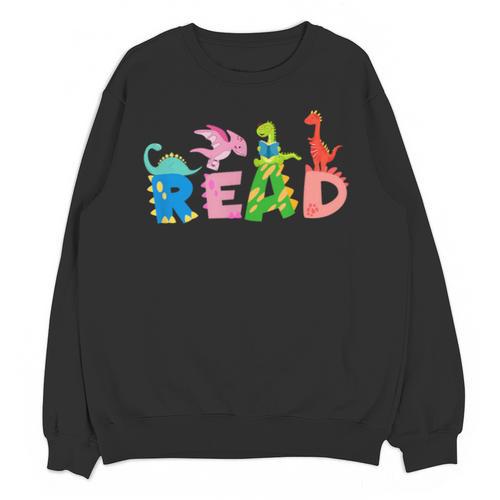 Reading Dinosaur T Rex Dino Book Lover Unisex Sweatshirt - Bookorys