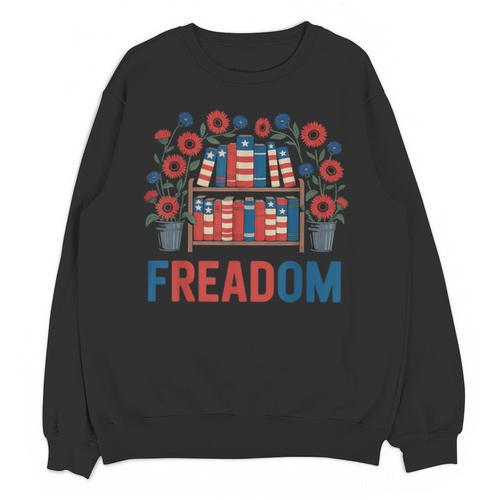 Reading Freadom Freedom Book Lover 4th Of July Men Women Unisex Sweatshirt - Bookorys AU